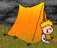 camping in the rain