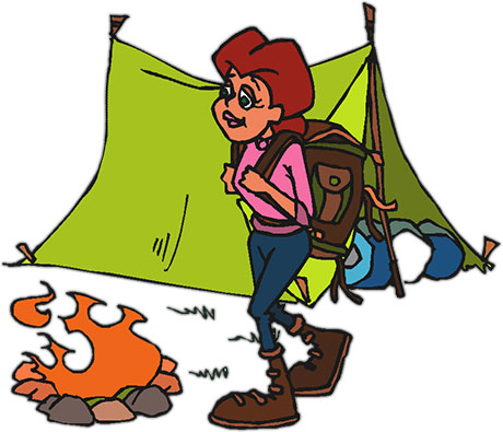 woman camping