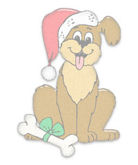 Christmas dog with bone