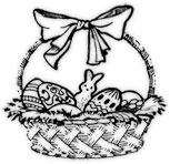 Easter basket black and white