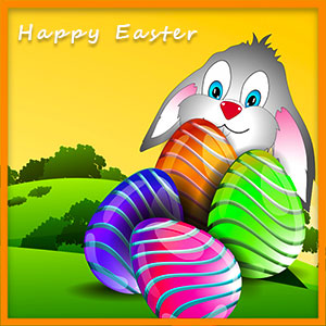 Happy Easter bunny eggs