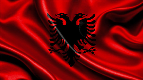 Albania flag wavy