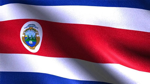 Costa Rica Flag wavy