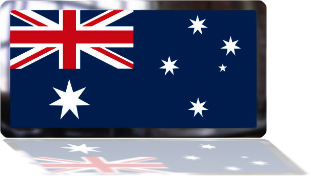 Australian Flag in frame with reflection