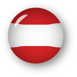Austrian Flag clipart with perspective shadow