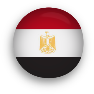 Egypt Flag button round