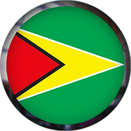 Guyana Flag button round with frame