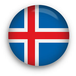 Iceland Flag button round