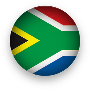 South Africa Flag button round