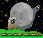 spooky ghost in graveyard - rip