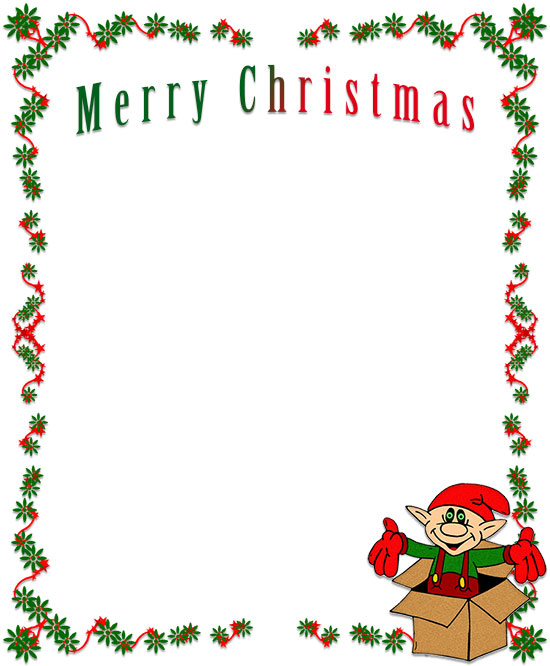 Free Elf Christmas Borders Clipart Frames Santa s Elves