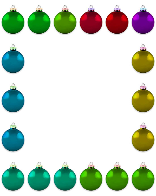 colorful ornaments border