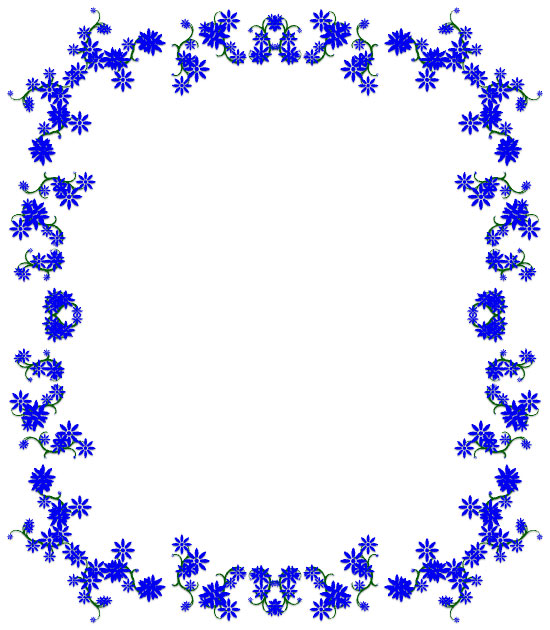 blue flower border