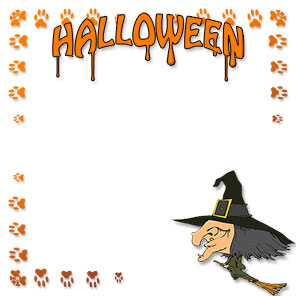 halloween border with witch
