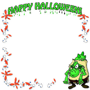 Happy Halloween with green monster