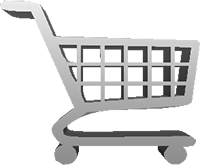 grey 3D shopping cart PNG