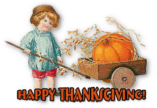 Happy Thanksgiving pumpkin wagon