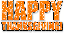 Happy Thanksgiving sign glitter animation
