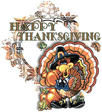 Happy Thanksgiving turkey scene