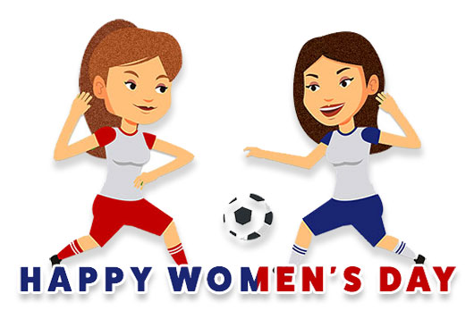 Happy Women's Day soccer football