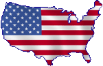 flag map of the United States of America