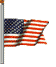 half-mast US flag animated