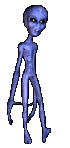 blue space alien animated