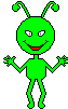 happy green alien