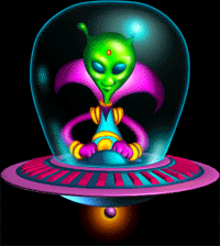 flying saucer with alien inside