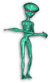 green alien with long arms