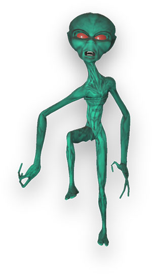 alien with warped body