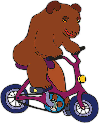 bear riding bicycle