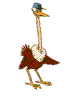 ostrich with a goal