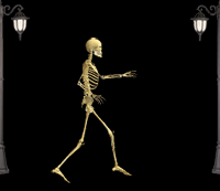 animated skeleton with lamp posts