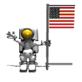 Astronaut with an American flag