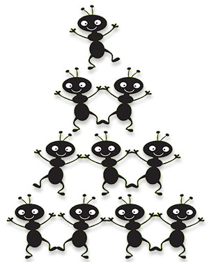 10 happy ants