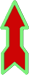 green and red blinking arrow up