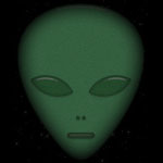 green alien face background
