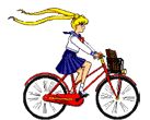 girl biking animation