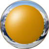 gold glag button with chrome trim