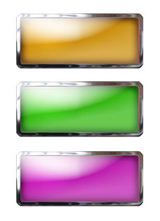rectangular buttons glass with chrome trim