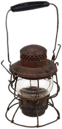 antique camping lantern