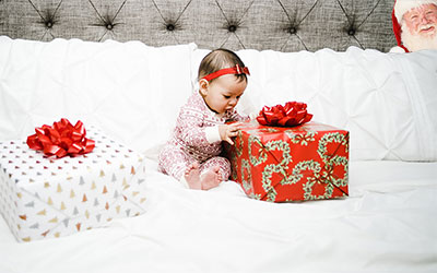 baby with presents