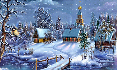 snowy Christmas scene