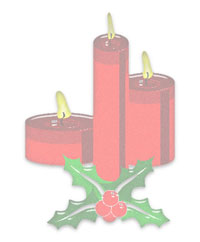 white background with Christmas Candles