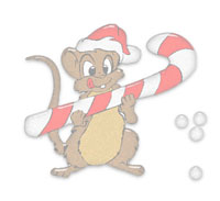 happy mouse on Christmas morning