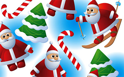 Santa Claus tree candy canes