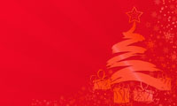 background with Christmas tree and gifts