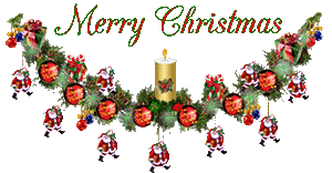 Merry Christmas garland Santa