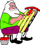 Santa working on toy